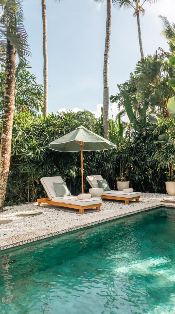 Sukhavati Ayurvedic Retreat private pool villa accommodation amid Balinese jungle