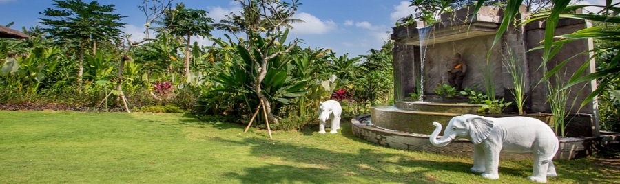 Fountain and Upper Garden at Sukhavati Ayurvedic Retreat & Spa 