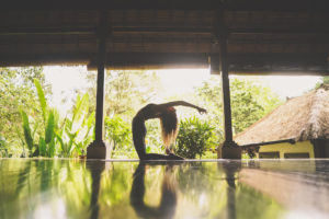 Yoga is part of the detox wellness program at Sukhavati Ayurvedic Wellness Retreat Bali